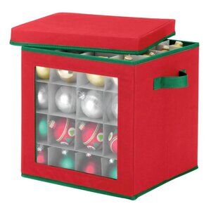 Christmas Ornament Storage Cube 64 Sections 12x12x12 See Through Front Whitmor